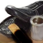 shoe repair by gluing men's shoe