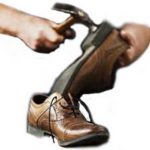 shoe repair of men's heel